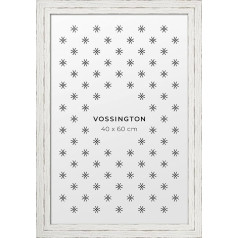 Vossington Picture Frame 40 x 60 cm White - Vintage - Rustic Character and Charm - Mākslīgā koka grauda - rāmis 1 attēlam, fotogrāfijai, plakātam vai puzlei 40 x 60 cm formātā (60 x 40 cm)