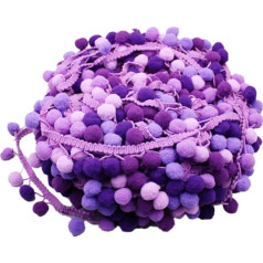 Pom Pom Trim Ball Fringe Band DIY šūšanas piederumi kleitu šalle cepure aizkaru apdare 4 5 (violeta)