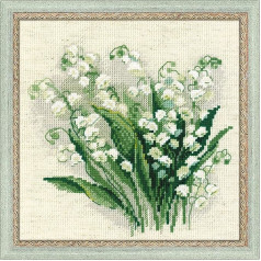 Riolis Stickbild-Set, Motiv Maiglöckchen, Kreuzstich, Lilly Of The Valley (14 Count), c1, Gelb