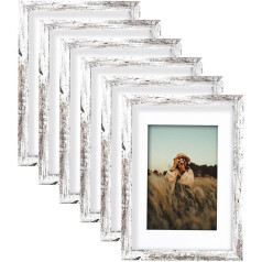 6 bilžu rāmīšu komplekts A4 21 x 29,7 cm Vintage White Photo Frames Certificate Document Poster Frame Wall Hanging Table Display