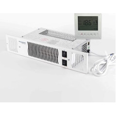 Bidex Diamond Электрический кухонный плинтусный нагреватель 1,9 кВт с комнатным термостатом и таймером Белая сетка