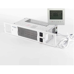 Bidex Diamond Electric Kitchen Plinth Heater 1.9KW with Room Thermostat and Timer White Grid