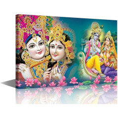 TISHIRON Canvas Wall Art 1 gab Indijas reliģisko Picture Plakāts Gleznas Sienas Māksla Hindu Dievs Liela mākslas darbs guļamistaba Decor izdrukas mājas Dzīvojamā istaba Virtuve ierāmētas gatavs gatavs