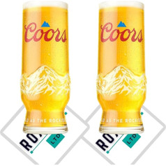 Roxley Coors Official 2021 Light Pint alus uzglabāšanas trauks [2 glāžu komplekts]