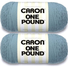 Caron One Pound Azure dzija - 2 iepakojumi pa 16oz - Akrils - 4 vidēji (ķemmdziņš) - 800 jardu - Adīšana/tamborēšana