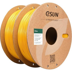 eSUN PLA+ filaments 1.75mm, 3D Drucker Filament PLA Plus, Maßgenauigkeit +/- 0.03mm, 1KG pro Spule, 2 Spulen 3D Druck Filament für 3D Drucker, Gelb