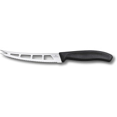 Victorinox, Swiss Classic, Profi Butter- und Weichkäsemesser, Extra Scharfe Klinge, Wellenschliff, 13 cm, Robuster Kunststoffgriff, Rostfreier Stahl, schwarz