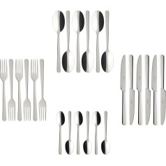 Villeroy & Boch - Louis Tafelbesteck 24 Teilig Für 6 Personen, Spülmaschinenfest, Rostfrei, Besteck Set, Essbesteck Set, Besteckset, Cutlery Set, Messer, Gabel, Löffel, Edelstahl