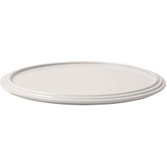 Villeroy and Boch Iconic Serving Plate, prezentācijas šķīvis no augstākās kvalitātes porcelāna svētku svinībām, piemērots mazgāšanai trauku mazgājamā mašīnā, balts, 24 cm