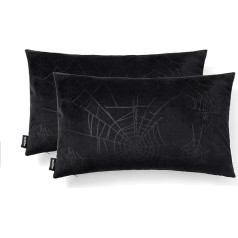 BLACKTHX 2 metamo spilvenu komplekti Gothic Spider Velvet Throw Pillow Covers dekoratīvajiem spilveniem dīvānam (12x20 collas)