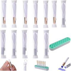 12 Pieces Ink Blending Brushes for Card Making, Paper, Crafts, Stamping, Background, Mini Craft Brushes with Holder Set for Blending Paper, Makeup Blender, Multipurpose Use