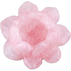 mookaitedecor Rose Quartz dziedinošā kristāla sveču turētājs / bumbu statīvs Lotus ziedu apdare galvenajam galdam