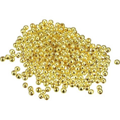 4000 Stück glatte runde Abstandshalter-Perlen, 2,4 mm Abstandshalter, zaudēt Kugelperlen, winzige Abstandshalter für Armband, Schmuckherstellung, DIY, Goldton