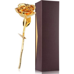 FILFEEL Rose, 24K Gold Rose mit Verpackungskasten, Romantisches Liebevolles Blumengeschenk für Frau Freundin Geburtstag Muttertag Hochzeitstag Jahresta