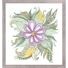 Riolis Lovely Flower Stickerei, Baumwolle, 30 x 34 x 0,1 cm