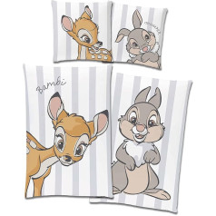 Disney Bambi Klopfer Gultas veļa 135 x 200 cm 80 x 80 cm Spilvens [atgriezenisks motīvs 2 dizaini] 100% kokvilna, testēts uz kaitīgām vielām Oeko-Tex vācu valodā Izmērs, 200 x 135 cm