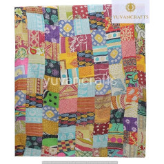 Yuvancrafts Tradicionālā sega Indijas roku darbs Patchwork Kantha Throw kokvilnas Kantha Throw Gudari sega Gudari pārklājs