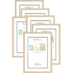CHELY INTERMARKET MOD-296 Attēlu rāmis A4 (6 gab.), izgatavots no koka, rāmja platums 1,5 cm, ar elegantu izpildījumu | Rāmis nosaukumiem un sertifikātiem (296-A4 x 6-0,25)