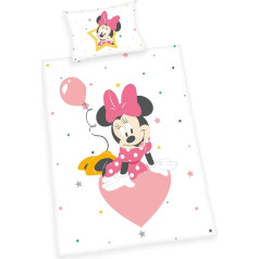 Herding Disney's Minnie Mouse gultasveļas komplekts, ražots zaļā krāsā, spilvendrāna 40 x 60 cm ar aplokšņu aizdari, segas pārvalks 100 x 135 cm, ar pogas aizdari, 100 % kokvilna/flanelis