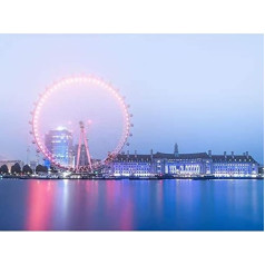 Artery8 Warby London Eye Foggy Morning Cityscape Foto Art Print Canvas Premium Wall Decor Poster Mural Krieg Stadtbild Fotografieren Wand Deko