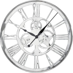 Kare Design Wanduhr Gear, Silber, Wanduhr, Uhr, Aluminium, Glas, Stahl, Quarzuhrwerk, 60x60x6 cm (H/B/T)