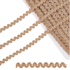 PandaHall 15 Yards Cord Trim, 8 mm, pīta džutas lenta, auduma apdare, mežģīņu apdare, polsterēta robeža Ziemassvētku ballītei, mājai, šūšanas kostīmam, polsterējuma aizkaram, aizsargvāciņu apdarei