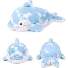 MUZIRI KINOKOO Kawaii delfīns Cuddly Cushion Cute Dolphin Plush Cushion Pro Ocean Animal Soft Cushion for Sofa, Office and Bed - 27,5 collas / 70 cm