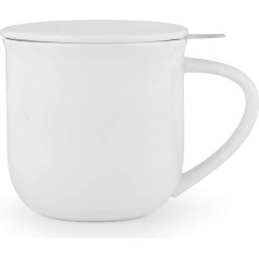 VIVA scandinavia Porcelāna tējas tasīte ar noņemamu nerūsējošā tērauda infuzoru Tējas infuzors ar izolētu rokturi 350ml balta V81402