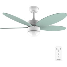 Cecotec dekenventilators EnergySilence Aero 4260 Mint. 40 W, DC-Motor, Durchmesser 42 Zoll mit 5 umkehrbaren Flügeln, LED-Licht, Fernbedienung, Timer, 6 Geschwindigkeiten