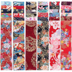 EXCEART 36 vienetų audinio juostelės japoniško stiliaus želė audinio medvilnės medvilnės amatų Patchwork amatų audinys DIY amatų siuvimo Patchwork 6. 25 x 100 cm, spalvinga