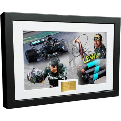 7 Times World Champion Celebration Edition - A4 12x8 Signed Lewis Hamilton - Mercedes-AMG Petronas - Autographed Photo Frame Motorsport Formula 1 F1 Gift