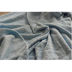 Beidseitig Fleece Stoff Bubble Hellblau - Bienenwabe blass blau, 1Mtr - 150cm x 100cm