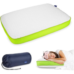 Rescien kakla atbalsta spilvens Memory Foam Pillow 55 x 35 cm ar somiņu, ortopēdiskais spilvens mierīgam miegam, regulējama augstuma sānu spilvens, ergonomisks spilvens