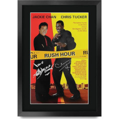 HWC Trading Rush Hour A3 Framed Signed Printed Autographs Picture Print Photo Display Gift For Jackie Chan Chris Tucker Film Fans