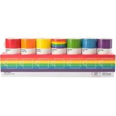 Pantone dāvanu kaste Pride, 7 espresso krūzes, porcelāna krūzes, espresso krūzes, espresso tasītes, 120 ml, mazgājamas trauku mazgājamā mašīnā, Pride Rainbow Colours