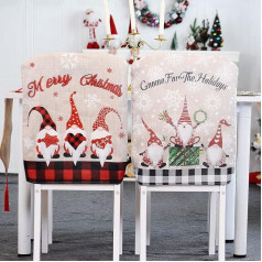 4 Ziemassvētku krēslu pārvalku komplekts, Ziemassvētku rotājums virtuvei, ēdamistabai, griešanai 48 x 50 cm