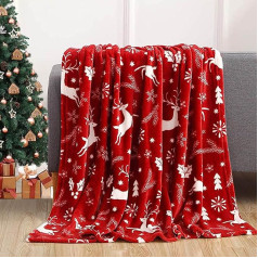 ASSUGO Cuddly Blanket Ziemassvētku segas Cuddly Blankets 150 x 200 cm Soft Light Christmas Blanket Wool Lamb Sofa Blanket Christmas Fleece Blanket Couch Blanket