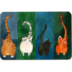 BuyWeek Cat Doormat Cat Pattern Welcome Mat Neslīdošs durvju paklājs ieejas paklājs iekštelpām un ārtelpām vannas istabā (45 x 70 cm)