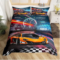 Sacīkšu auto gultas piederumi komplekts Boys Extreme Sports sega sedz komplekts bērniem zēniem Cool Car Comfort sega sedz auto sporta 1 sega sedz ar 2 spilvendrānām divvietīgs izmērs