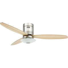 AireRyder Deckenventilator mit Beleuchtung und Fernbedienung Aero - 132 см, für Räume bis zu 25m², Silber