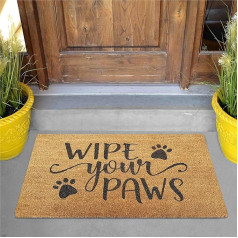 VORX PVC pamatne Heavy Duty Coir Doormat 75cm x 45cm iekštelpu ārdurvīm, guļamistabām, veikaliem, birojiem, sporta zālēm, WIP YOUR PAWS