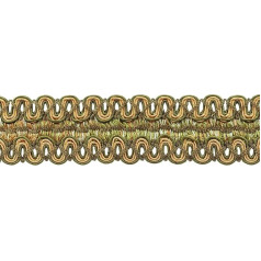 DecoPro 5 metri (Packung mit 5 cm breit Oliven-Grün, goldfarben, Weiß, Gimp Braid Verzierung - Olive 010 (18 m)