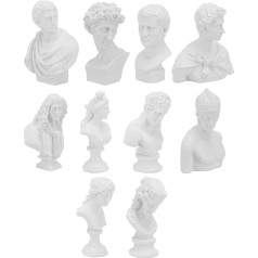 Holibanna Pack of 10 grieķu statuja galva slavens skulptūra ģipša krūšutēls rezīna replika skulptūra skaitlis māksliniekiem skices zīmēšanas apdares amatniecība