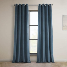 HPD Half Price Drapes Heritage VPYC-161258-108-GR Plīša aizkari ar cilpām guļamistabai un viesistabai, 1 gab.