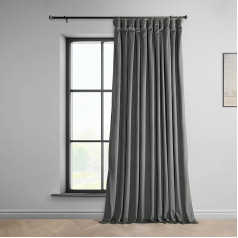 HPD Half Price Drapes Extrawide Heritage plīša aizkari guļamistabai, 100 x 108 (1 panelis), VPYC-161213-108-DW, Destiny Grey