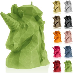 Candellana Handmade Unicorn Low-Poly Candle Gift - Smieklīgi - Dekoratīvās sveces - Mājas dekors - Dāvanas draugiem - Kokvilnas dakts - Degšanas laiks 74 stundas - Lime Candle