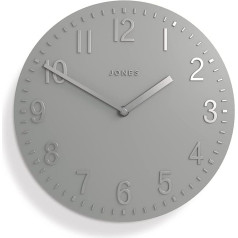 JONES CLOCKS® Chilli izliekts sienas pulkstenis - apaļš izliekts pulkstenis - atklāts sienas pulkstenis - moderns sienas pulkstenis - minimāls sienas pulkstenis - unikāls pulkstenis - ideāls virtuves pulkstenis - 30 cm pulkstenis (matēti pelēks)