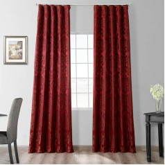 HPD Half Price Drapes Dizainera damaskas aizkari viesistabai - mākslīgais zīds 50 x 84 (1 panelis), JQCH-201268-84, Astoria Red & Bronze