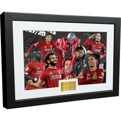 2019 2020 Liverpool Premier League Champions 12x8 A4 parakstīts Henderson Klopp Salah Salah Mane Firmino Van Dijk Arnold Autographphed Photo Frame Futbola Dāvanas