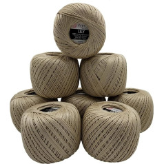 YarnArt Lily 8 x 50 g dzija 100% merserizēta kokvilna, 400 g tamboradatas dzija (bēšs 4660)